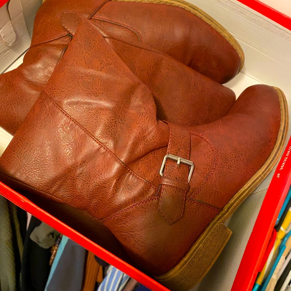 Tall Burgundy Riding Boots - hardly worn, still in box!